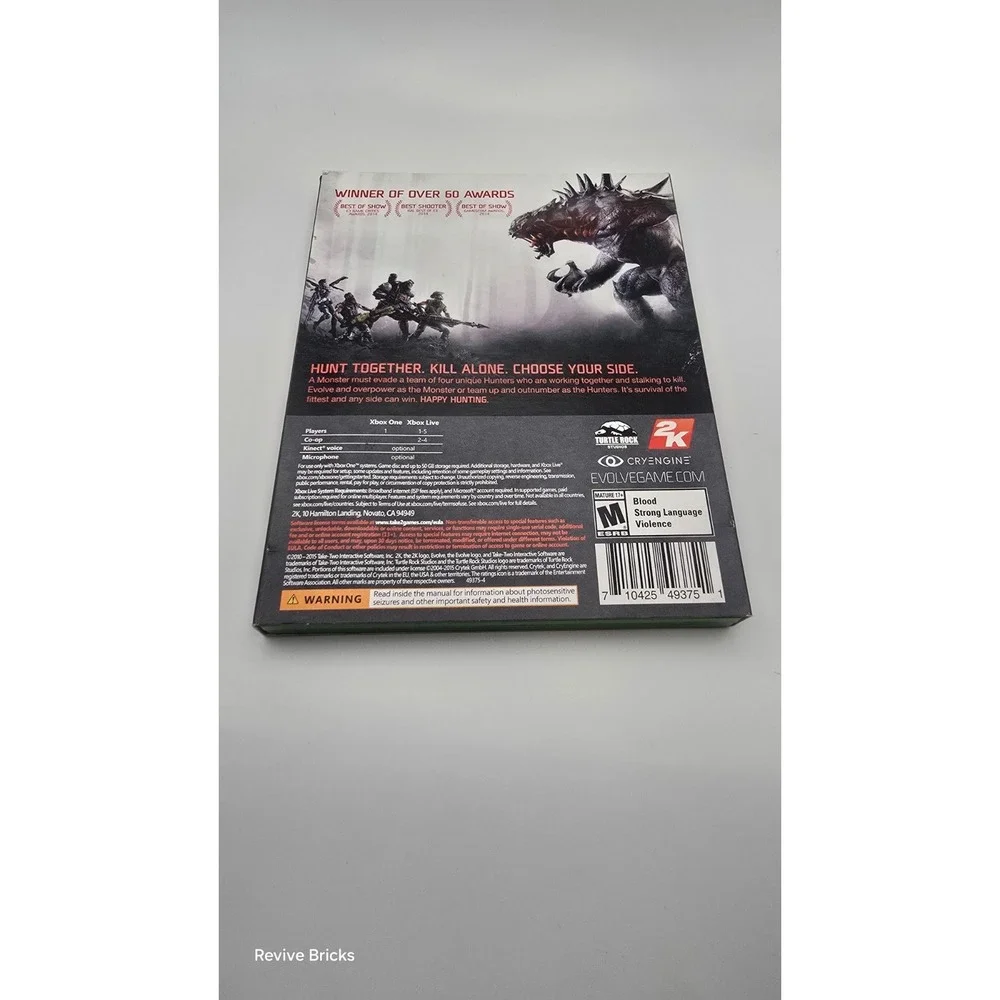 Evolve (Microsoft Xbox One, 2015) CIB Complete W/ Slipcover Tested Working Great